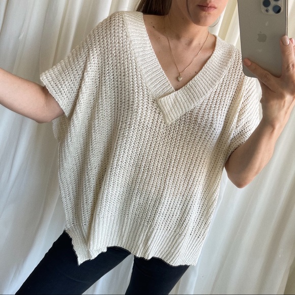 LAST M/L • KNIT SWEATER TOP — In Cream - Picture 6 of 9